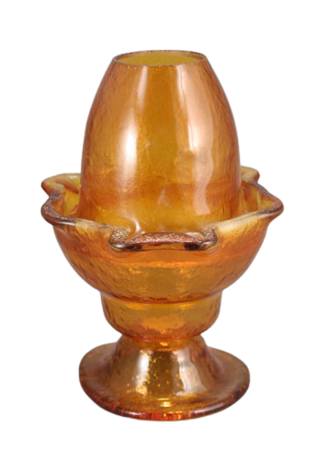 Handmade Hand-Blown Glass Tabletop Vigil Lamp (Kandili) with Lid – 17 x 13.5 cm (Available in 9 Colors)