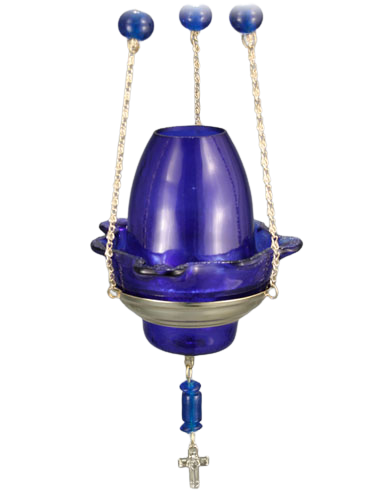 Handmade Hand-Blown Glass Hanging Vigil Lamp (Kandili) with Detachable Lid – 13 x 10 cm (Available in 9 Colors)