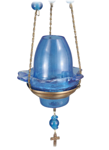Handmade Hand-Blown Glass Hanging Vigil Lamp (Kandili) with Detachable Lid – 13 x 10 cm (Available in 9 Colors)