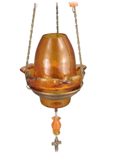 Handmade Hand-Blown Glass Hanging Vigil Lamp (Kandili) with Detachable Lid – 13 x 10 cm (Available in 9 Colors)