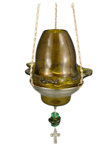 Handmade Hand-Blown Glass Hanging Vigil Lamp (Kandili) with Detachable Lid – 13 x 10 cm (Available in 9 Colors)