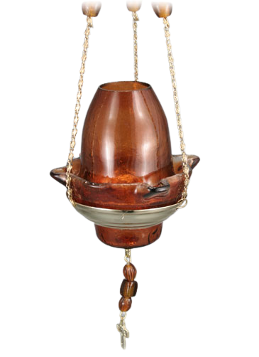 Handmade Hand-Blown Glass Hanging Vigil Lamp (Kandili) with Detachable Lid – 13 x 10 cm (Available in 9 Colors)