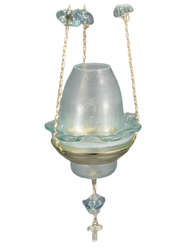 Handmade Hand-Blown Glass Hanging Vigil Lamp (Kandili) with Detachable Lid – 13 x 10 cm (Available in 9 Colors)