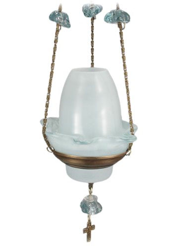 Handmade Hand-Blown Glass Hanging Vigil Lamp (Kandili) with Detachable Lid – 13 x 10 cm (Available in 9 Colors)