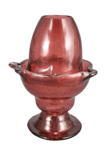 Handmade Hand-Blown Glass Tabletop Vigil Lamp (Kandili) with Lid – 17 x 13.5 cm (Available in 9 Colors)