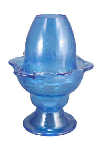 Handmade Hand-Blown Glass Tabletop Vigil Lamp (Kandili) with Lid – 17 x 13.5 cm (Available in 9 Colors)