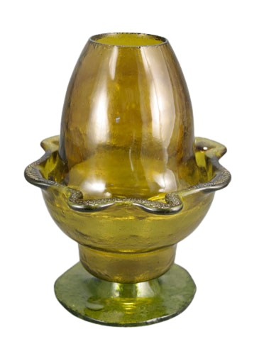 Handmade Hand-Blown Glass Tabletop Vigil Lamp (Kandili) with Lid – 17 x 13.5 cm (Available in 9 Colors)