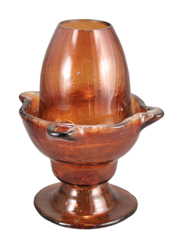 Handmade Hand-Blown Glass Tabletop Vigil Lamp (Kandili) with Lid – 17 x 13.5 cm (Available in 9 Colors)