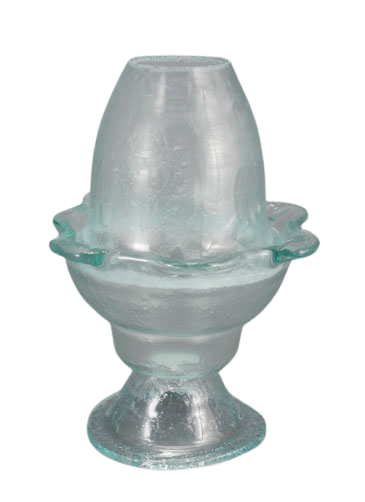 Handmade Hand-Blown Glass Tabletop Vigil Lamp (Kandili) with Lid – 17 x 13.5 cm (Available in 9 Colors)